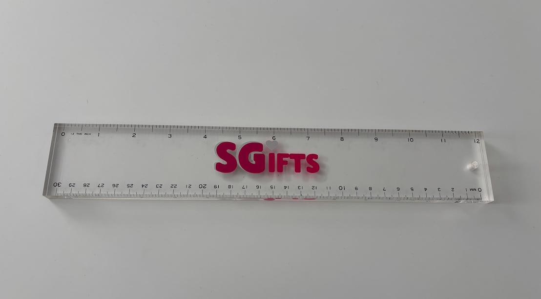 Personalized clear acrylic ruler