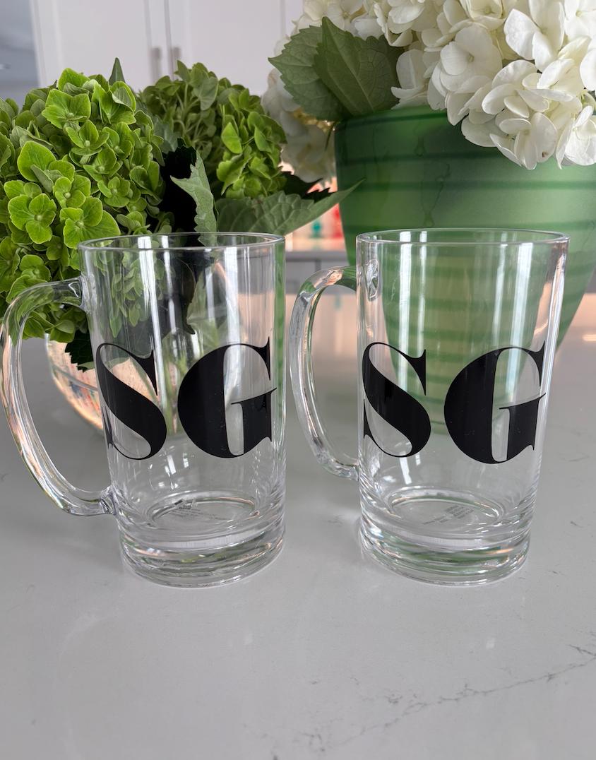 Set of personalized acrylic beer mugs - comes with 2 mugs