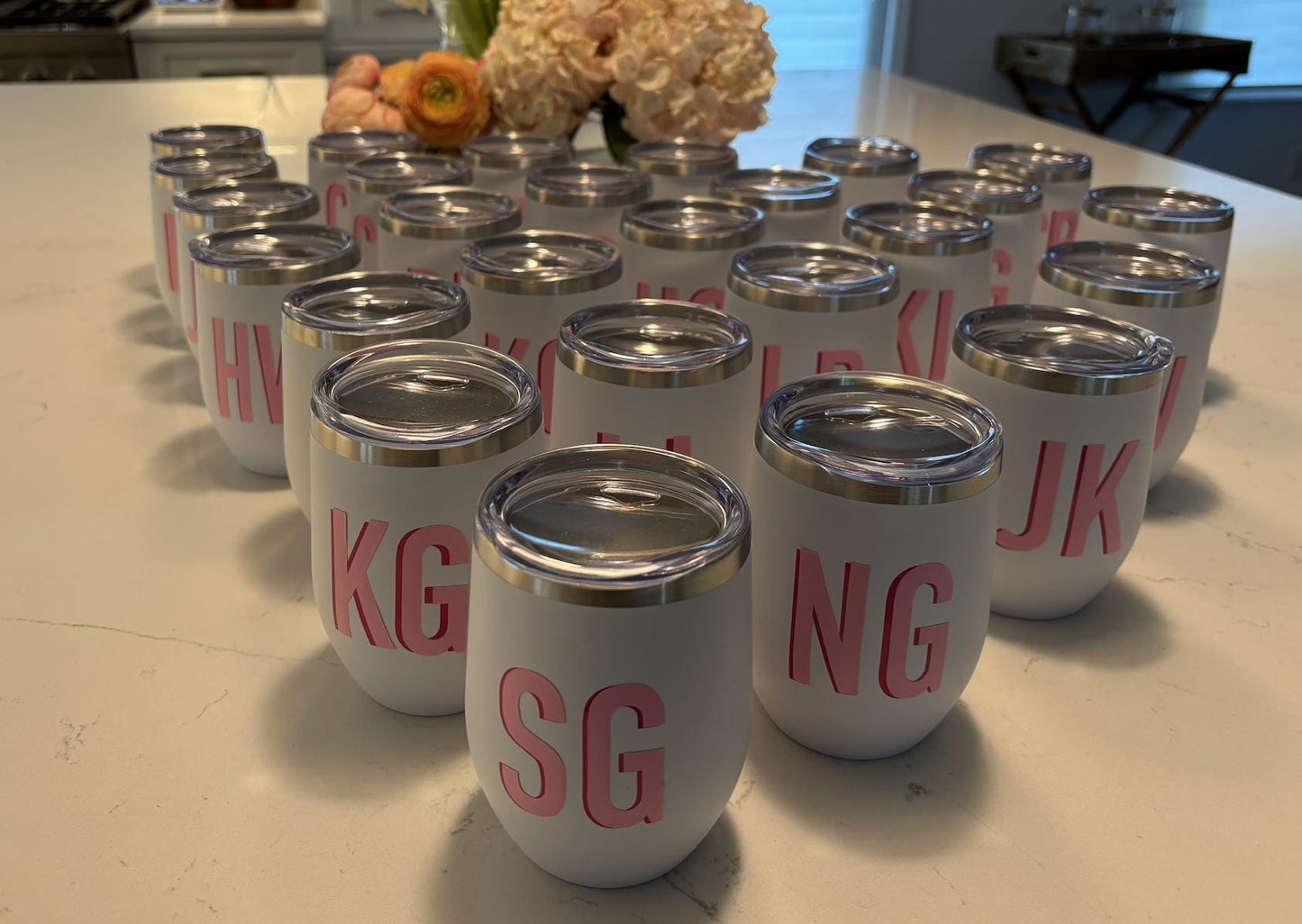 Personalized stainless steel tumbler white- sold individually