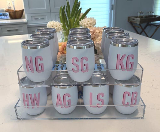 Personalized stainless steel tumbler white- sold individually