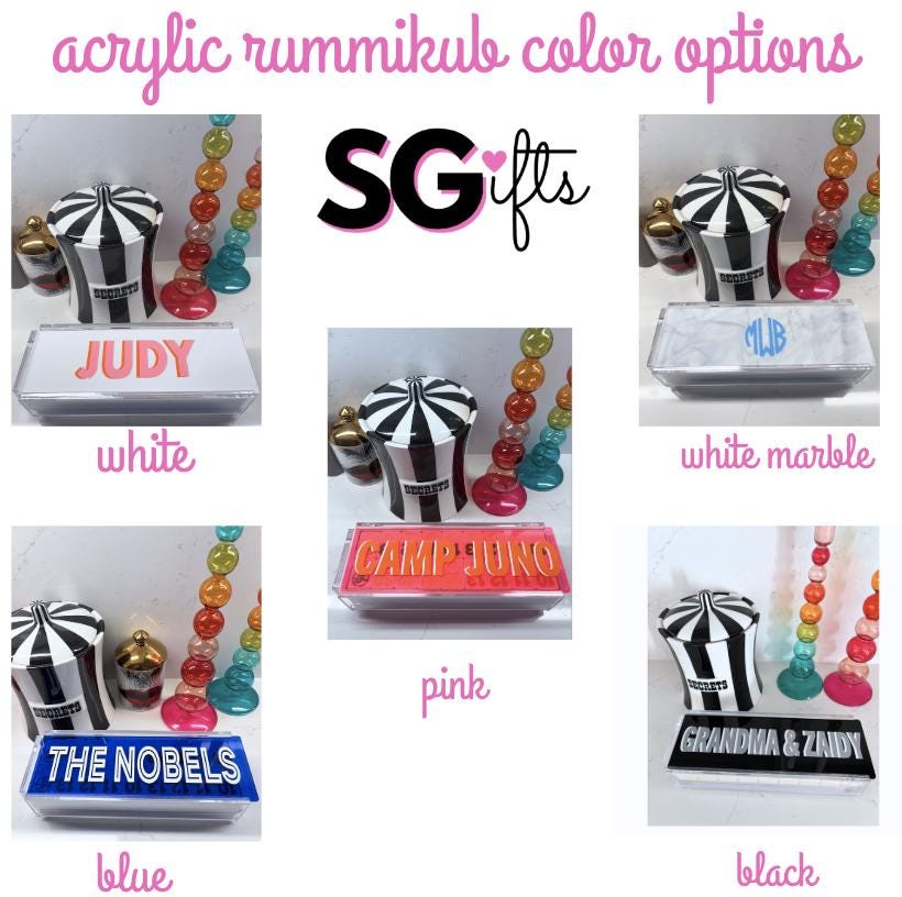 personalized luxury acrylic rummikub set - opaque black