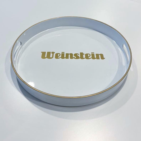 Personalized round Tray - white