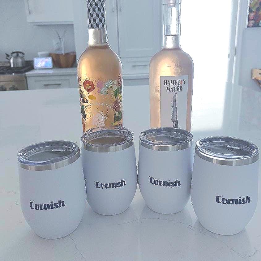 personalized stainless steel white tumbler- personalized set of 6