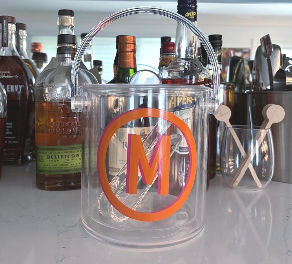 Personalized acrylic 1 1/2 quart ice bucket