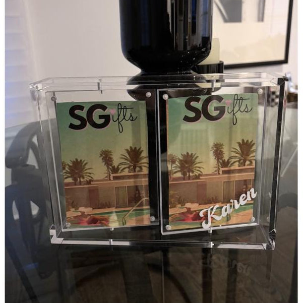 Personalized double swivel acrylic magnetic frame- 2 - 5" x 7" frames