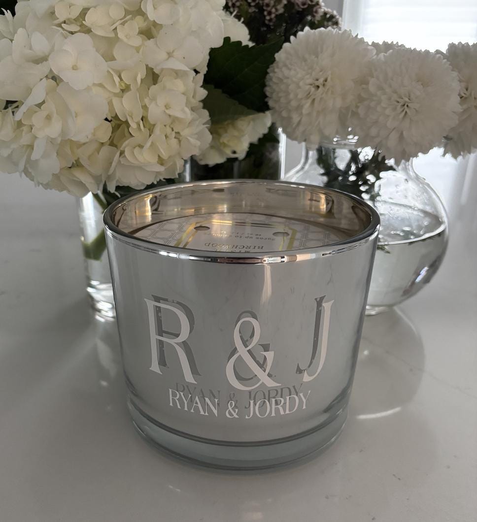 personalized candle - mystic birchwood - 40 ounce