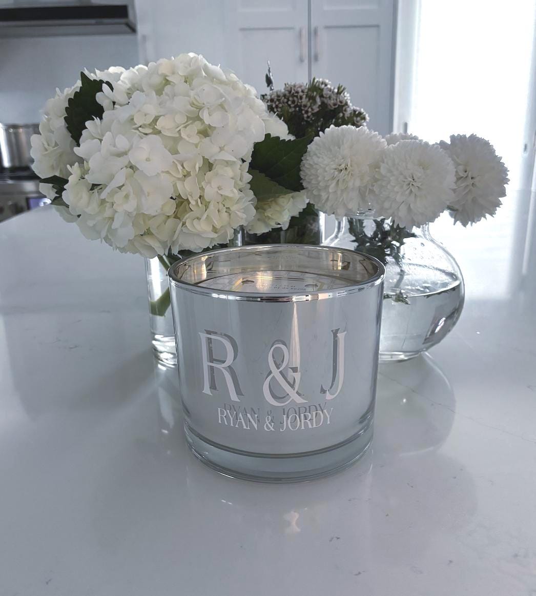 personalized candle - mystic birchwood - 40 ounce